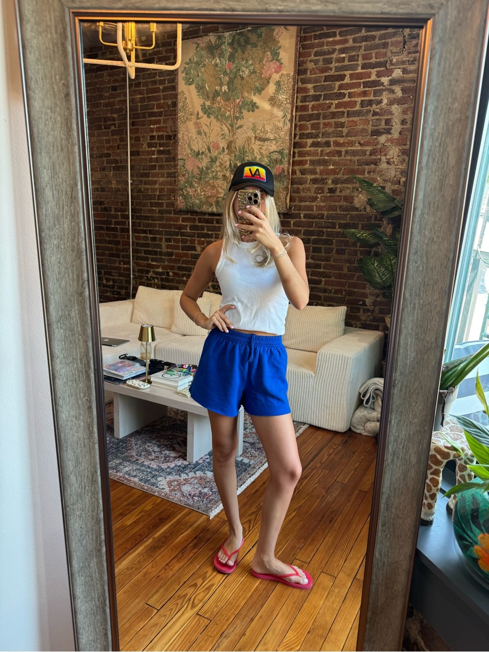 Hanes Vintage Royal Blue Elastic Waist Shorts